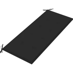 vidaXL - Bank Batavia met zwart kussen - Teakhout - 120x51.5x84 cm