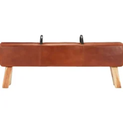 vidaXL - Bankje - Bruin - Leer