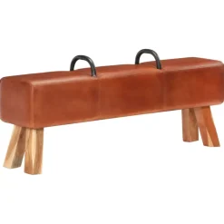 vidaXL - Bankje - Bruin - Leer