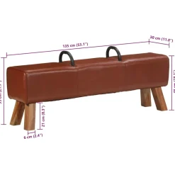 vidaXL - Bankje - Bruin - Leer