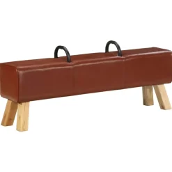 vidaXL - Bankje - Bruin - Leer