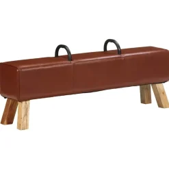 vidaXL - Bankje - Bruin - Leer