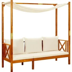 vidaXL - Bankje - Crème - Acaciahout