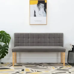 vidaXL - Bankje - Grijs - Fluweel