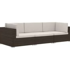 vidaXL - Bankset - Bruin - Poly rattan