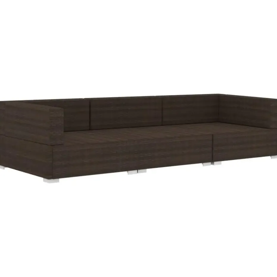 vidaXL - Bankset - Bruin - Poly rattan