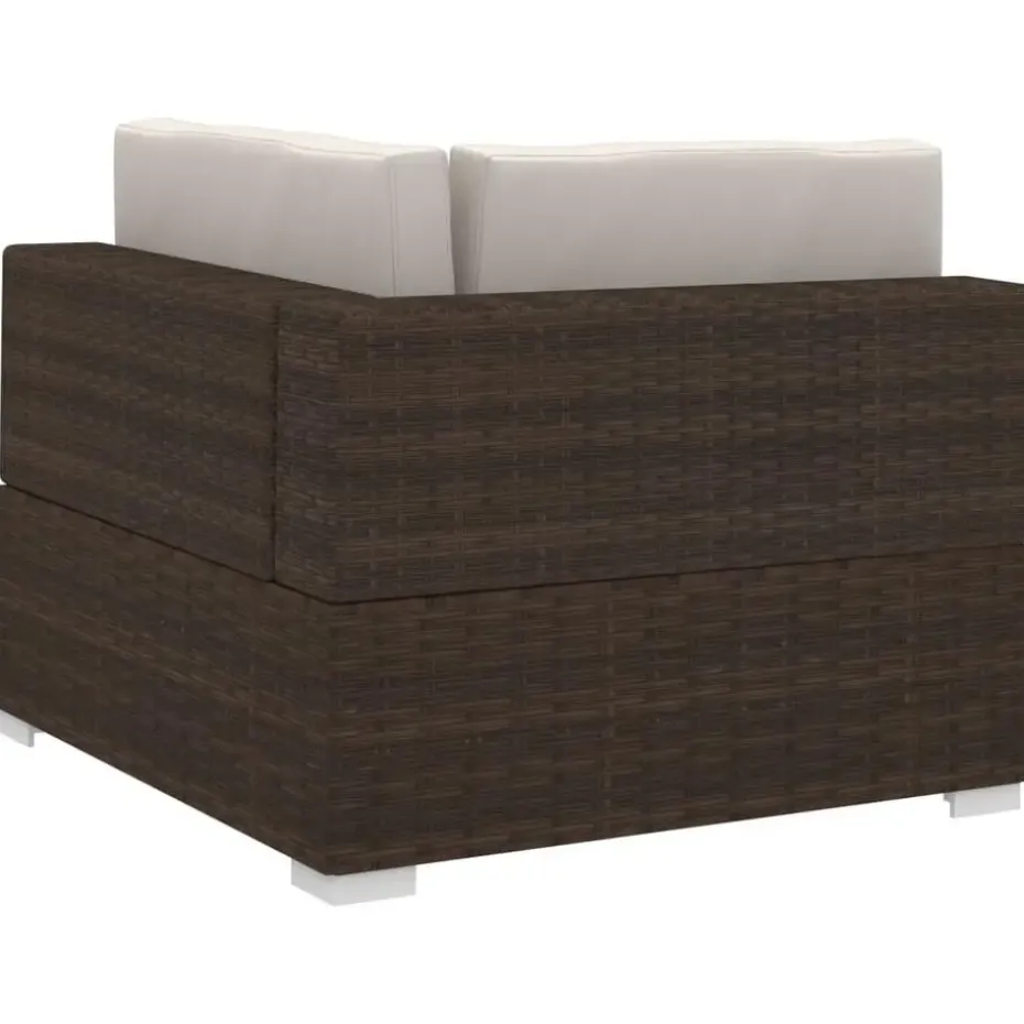 vidaXL - Bankset - Bruin - Poly rattan
