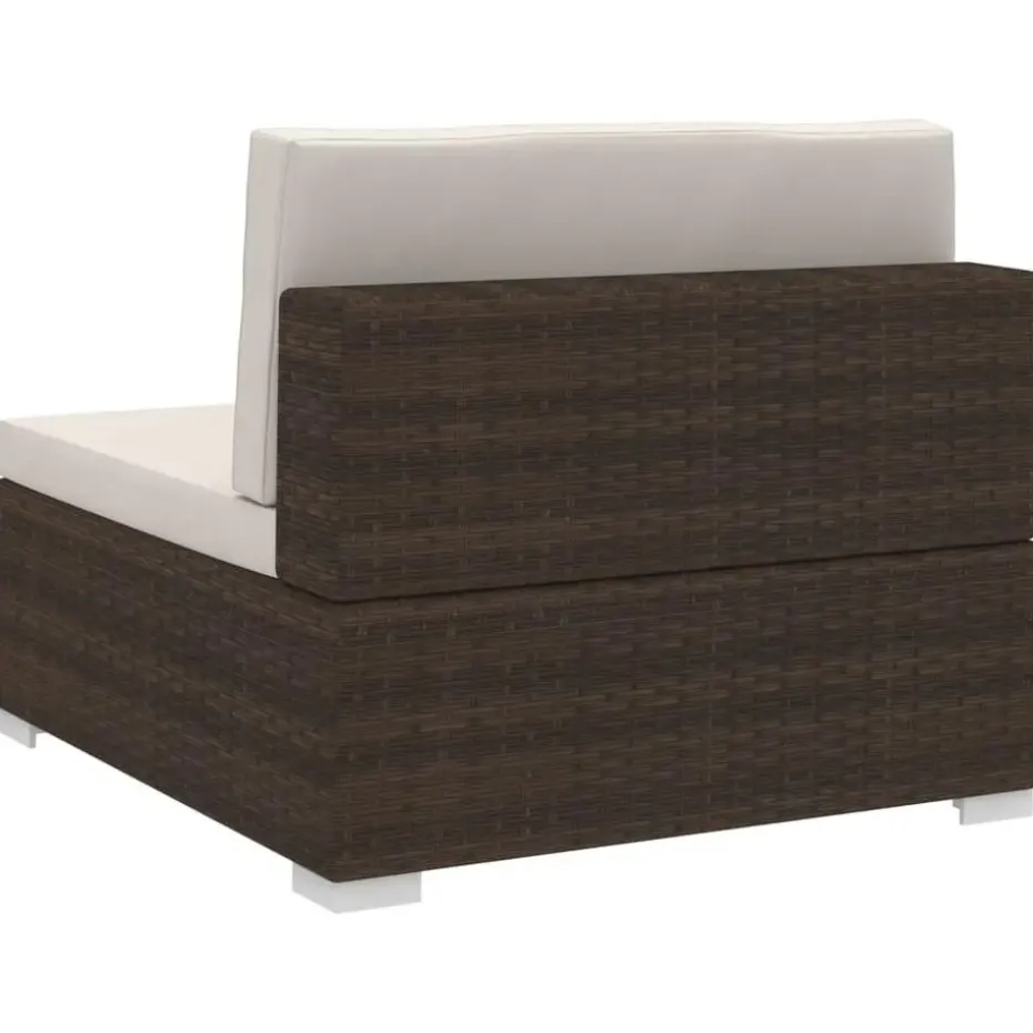 vidaXL - Bankset - Bruin - Poly rattan