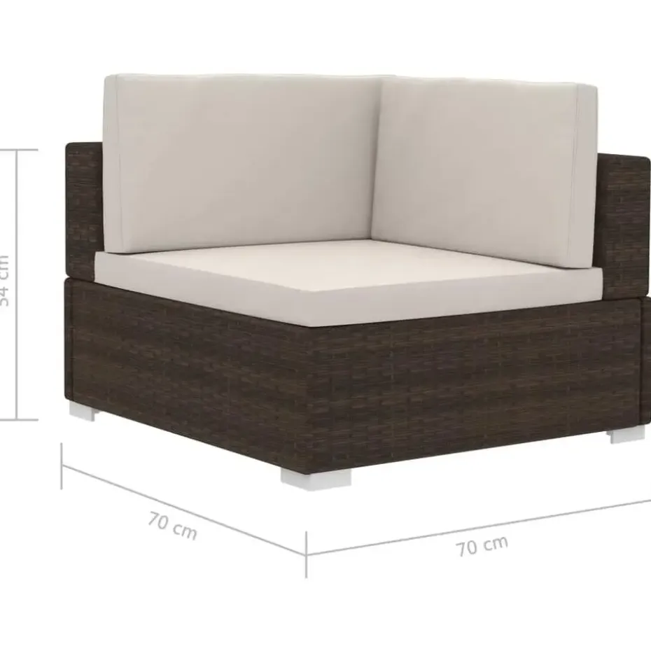 vidaXL - Bankset - Bruin - Poly rattan