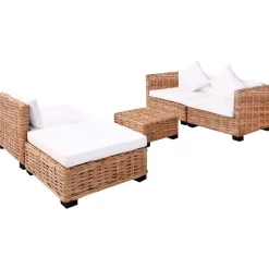 vidaXL - Bankset - Bruin - Rattan