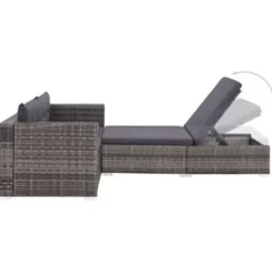 vidaXL - Bankset - Grijs - Poly rattan