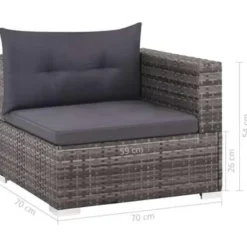 vidaXL - Bankset - Grijs - Poly rattan