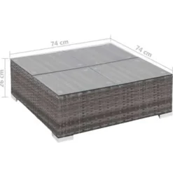 vidaXL - Bankset - Grijs - Poly rattan