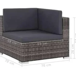 vidaXL - Bankset - Grijs - Poly rattan