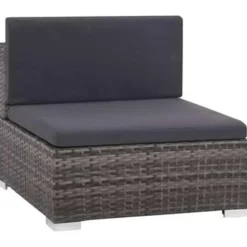 vidaXL - Bankset - Grijs - Poly rattan