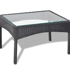 vidaXL - Bankset - Zwart - Poly rattan