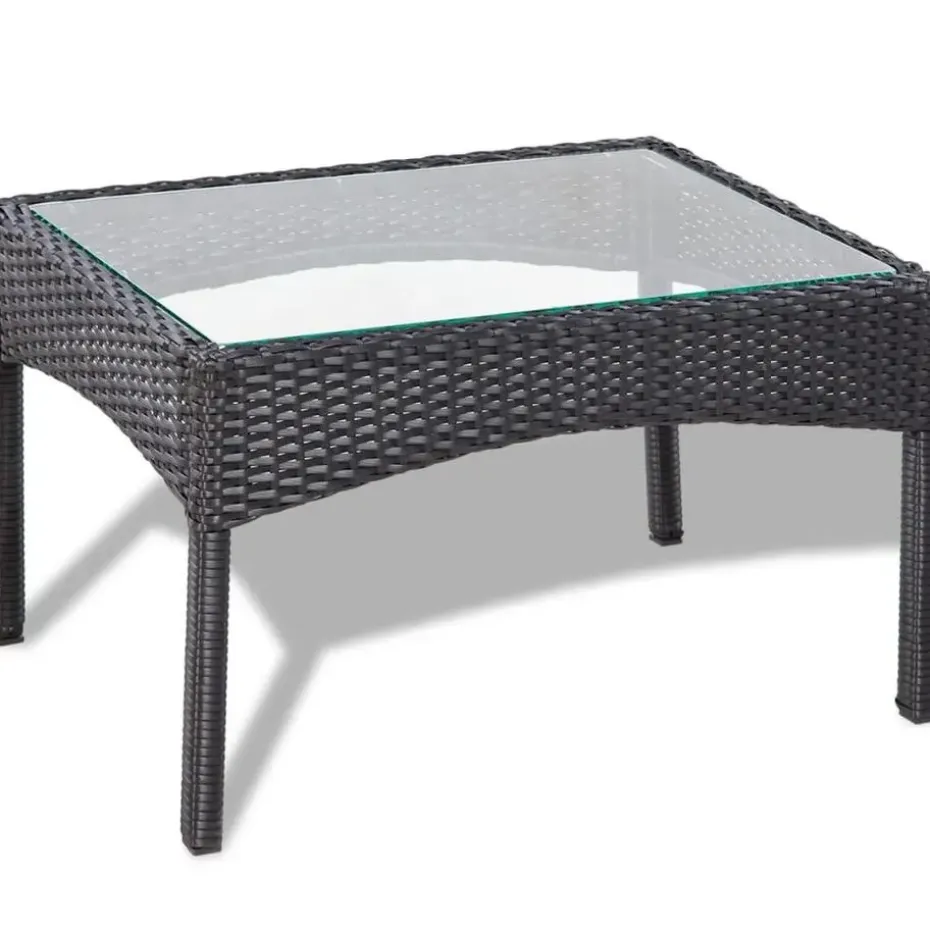 vidaXL - Bankset - Zwart - Poly rattan