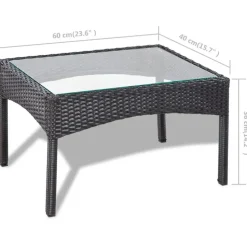 vidaXL - Bankset - Zwart - Poly rattan