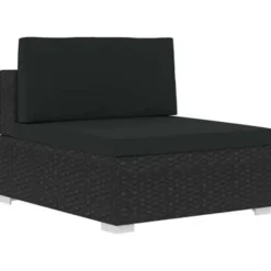 vidaXL - Bankset - Zwart - Poly rattan