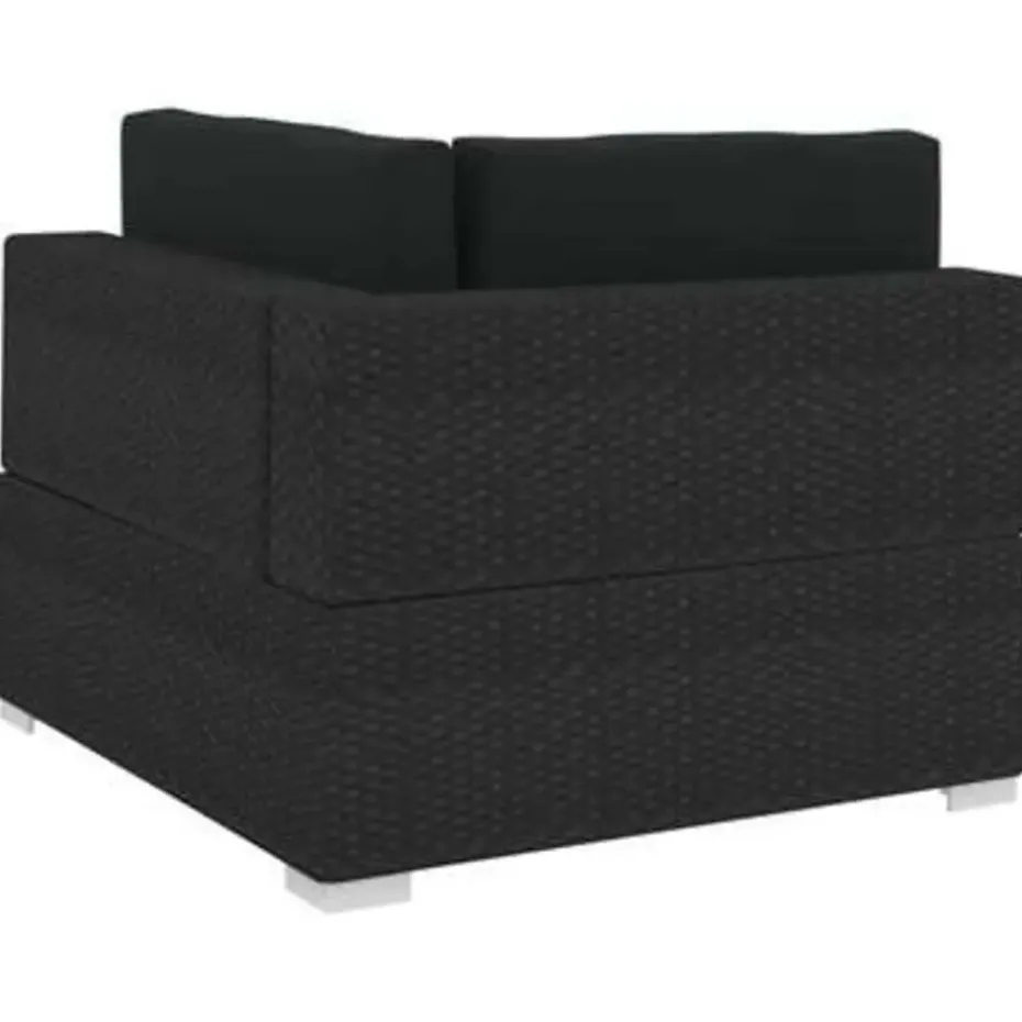 vidaXL - Bankset - Zwart - Poly rattan