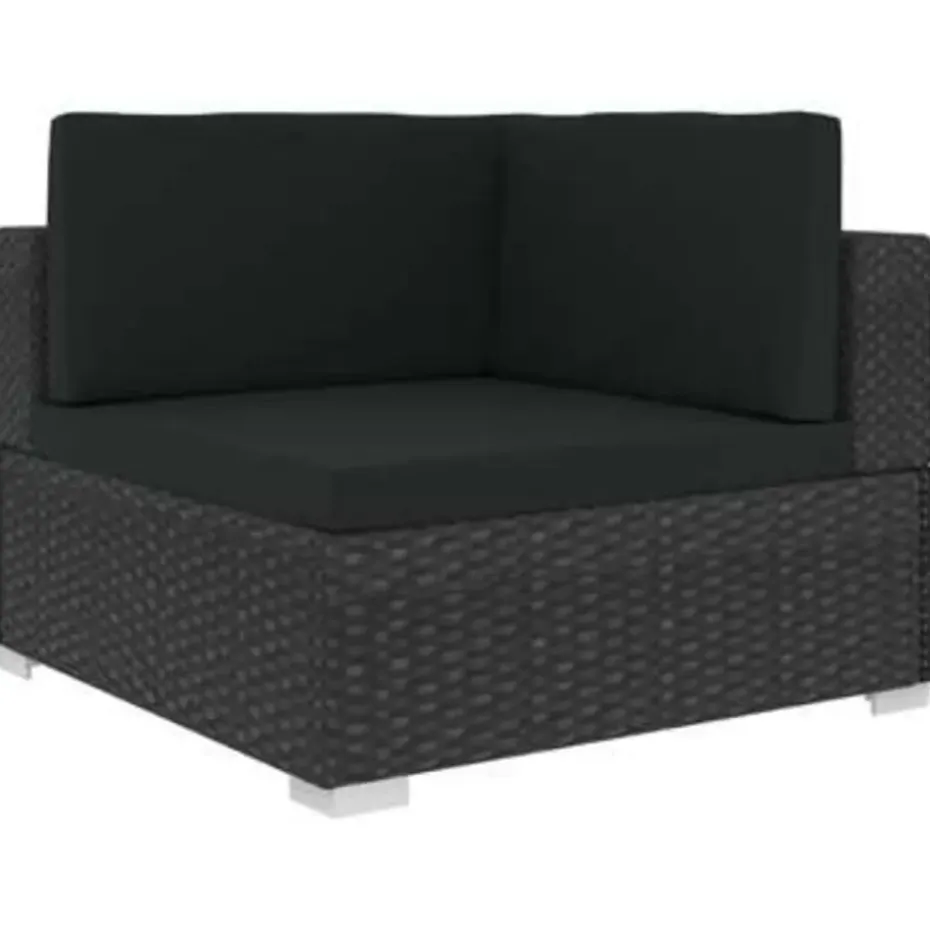 vidaXL - Bankset - Zwart - Poly rattan