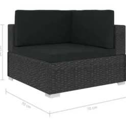 vidaXL - Bankset - Zwart - Poly rattan