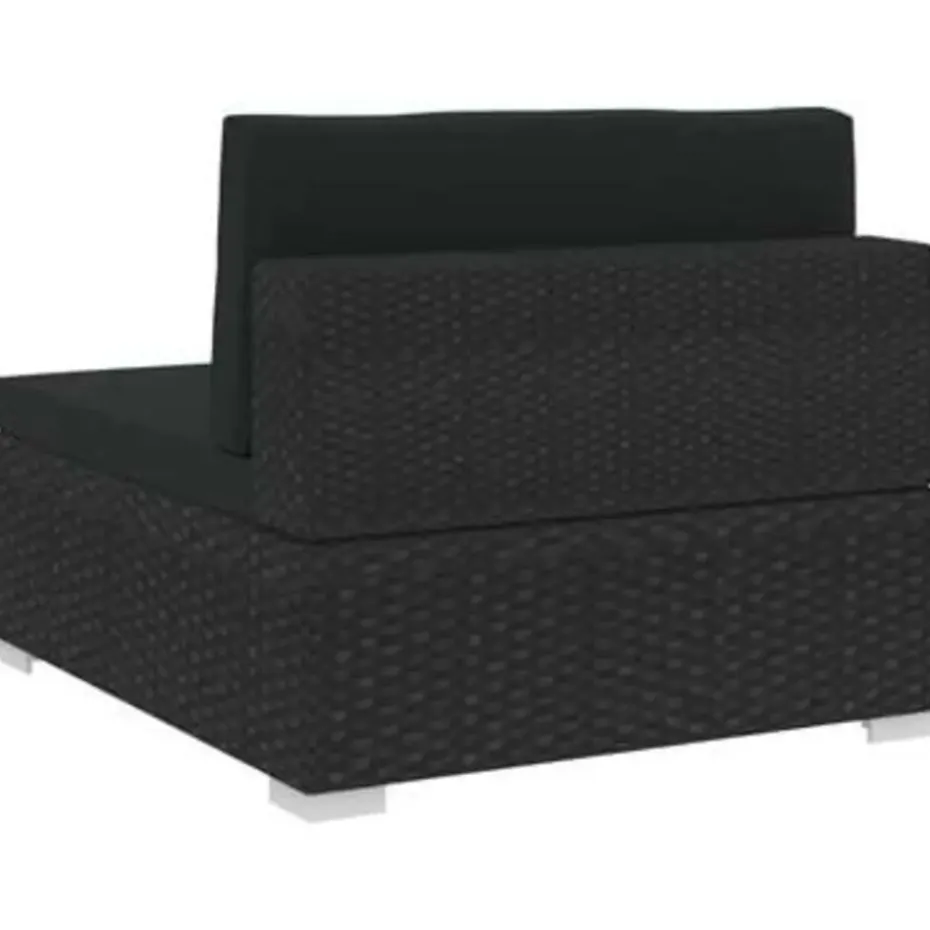 vidaXL - Bankset - Zwart - Poly rattan