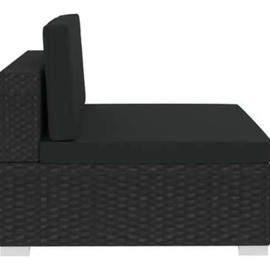 vidaXL - Bankset - Zwart - Poly rattan