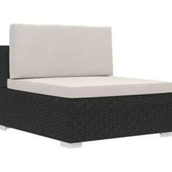 vidaXL - Bankset - Zwart - Poly rattan