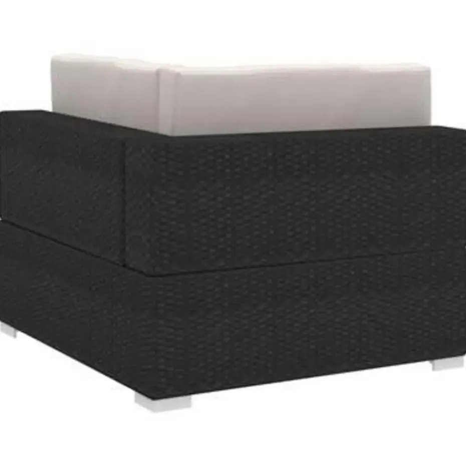 vidaXL - Bankset - Zwart - Poly rattan