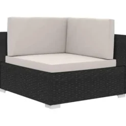vidaXL - Bankset - Zwart - Poly rattan