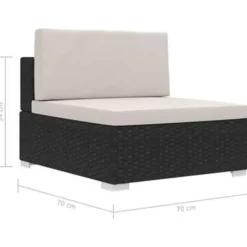 vidaXL - Bankset - Zwart - Poly rattan