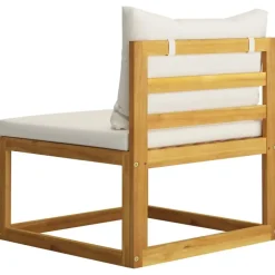 vidaXL - Bankstel - Wit - Acaciahout - 2 stuks - Met kussens