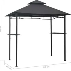 vidaXL - Barbecue Paviljoen - Antraciet - Staal