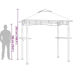 vidaXL - Barbecue Paviljoen - Antraciet - Staal