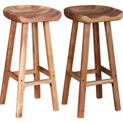 vidaXL - Barkruk - Bruin - Hout - 2 stuks