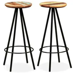 vidaXL - Barkruk - Bruin - Hout - 2 stuks