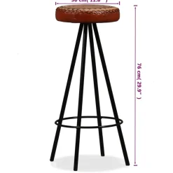 vidaXL - Barkruk - Bruin - Leer - 2 stuks