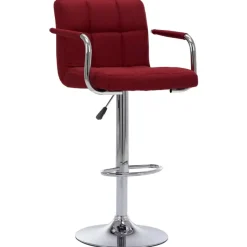 vidaXL - Barstoel - Rood - Stof - 2 stuks