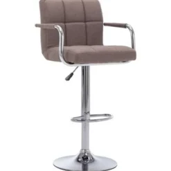 vidaXL - Barstoel - Taupe - Stof