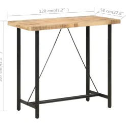vidaXL - Bartafel - Bruin - Hout - 120 x 58 x 107 cm