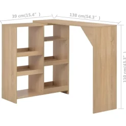 vidaXL - Bartafel - Bruin - Bewerkt hout