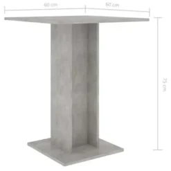 vidaXL - Bartafel - Grijs - Bewerkt hout