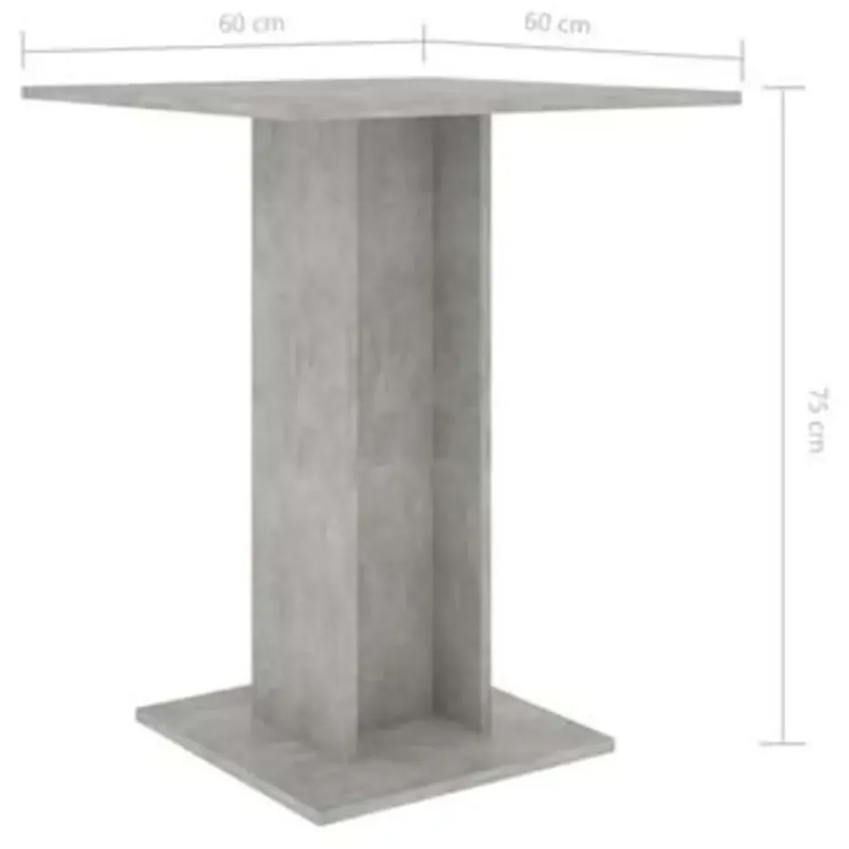 vidaXL - Bartafel - Grijs - Bewerkt hout