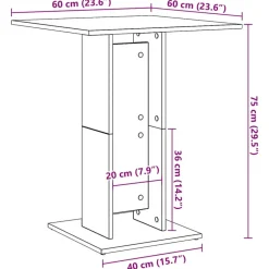 vidaXL - Bartafel - Grijs - Bewerkt hout