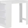 vidaXL - Bartafel - Wit - Bewerkt hout