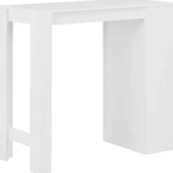 vidaXL - Bartafel - Wit - Bewerkt hout