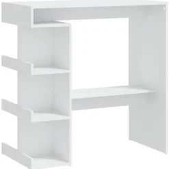 vidaXL - Bartafel - Wit - Bewerkt hout