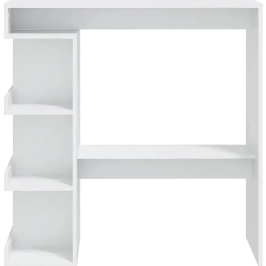 vidaXL - Bartafel - Wit - Bewerkt hout