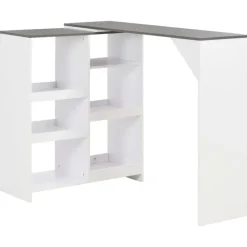 vidaXL - Bartafel - Wit - Bewerkt hout